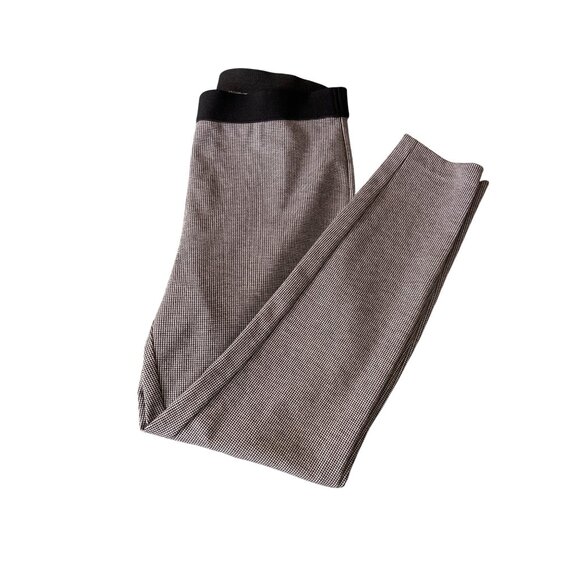 Talbots Womens Pants Size 10 Black Gray Checked Pattern Slim Fit Preppy - Picture 1 of 8